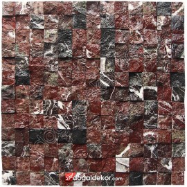 Patlatma Doğal Taş  3D Elazığ Vişne Mermer 23x23mm -DT1420